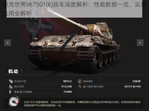 坦克世界VK7501(K)战车深度解析：性能数据一览，实战应用全解析