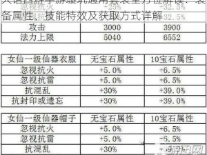 大话西游手游璇玑通用套装全方位解读：装备属性、技能特效及获取方式详解