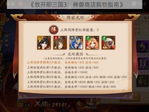 《放开那三国3：神兽商店购物指南》