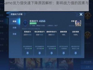 WeGame战力值快速下降原因解析：影响战力值的因素与应对之策