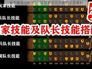 关于骑马与砍杀2：弑君者成就攻略的全面解析