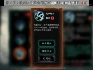 影之刃2手游沐小葵全面解析：技能连招与属性详解