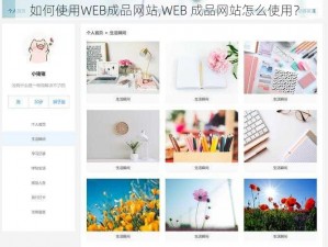 如何使用WEB成品网站,WEB 成品网站怎么使用？