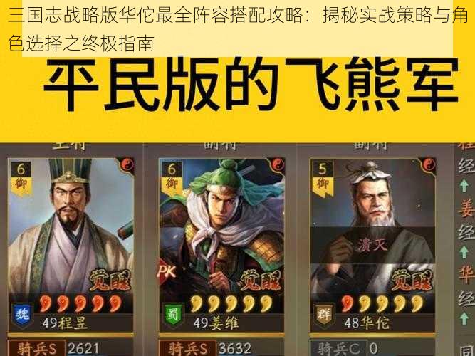 三国志战略版华佗最全阵容搭配攻略:揭秘实战策略与角色选择之终极指南