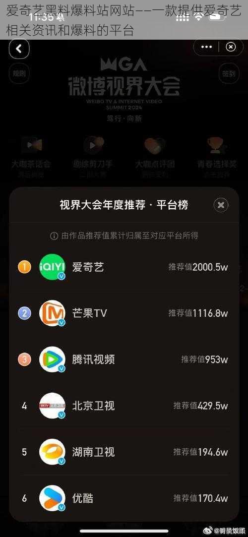 爱奇艺黑料爆料站网站——一款提供爱奇艺相关资讯和爆料的平台