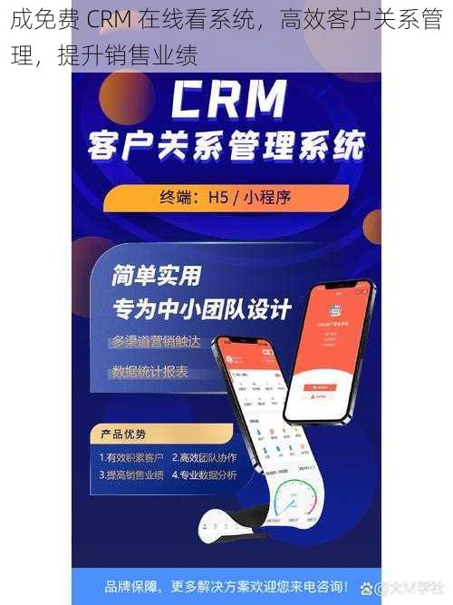 成免费 CRM 在线看系统，高效客户关系管理，提升销售业绩