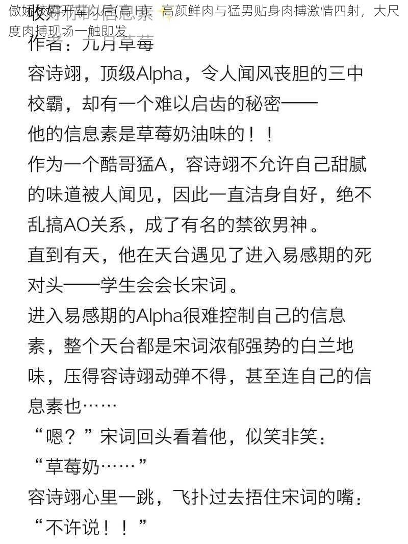 傲娇校霸开荤以后(高 H)：高颜鲜肉与猛男贴身肉搏激情四射，大尺度肉搏现场一触即发