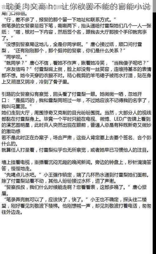 耽美肉文高 h：让你欲罢不能的官能小说