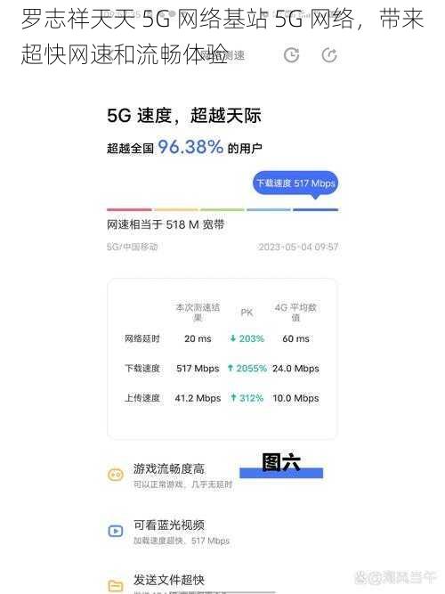 罗志祥天天 5G 网络基站 5G 网络，带来超快网速和流畅体验