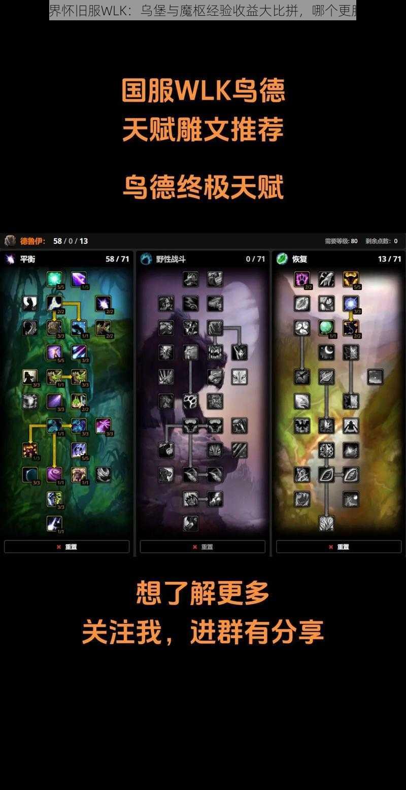 魔兽世界怀旧服WLK：乌堡与魔枢经验收益大比拼，哪个更胜一筹？