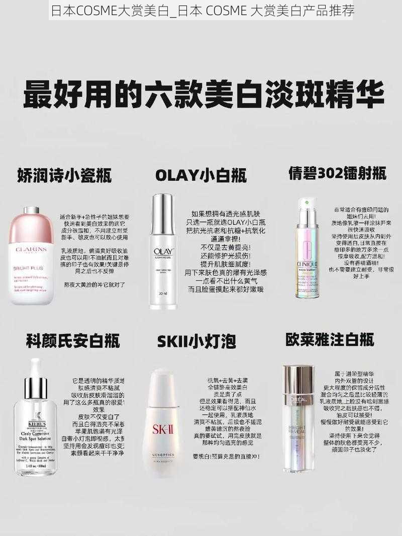 日本COSME大赏美白_日本 COSME 大赏美白产品推荐