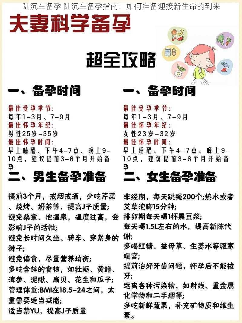 陆沉车备孕 陆沉车备孕指南：如何准备迎接新生命的到来