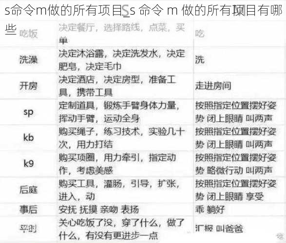 s命令m做的所有项目_s 命令 m 做的所有项目有哪些