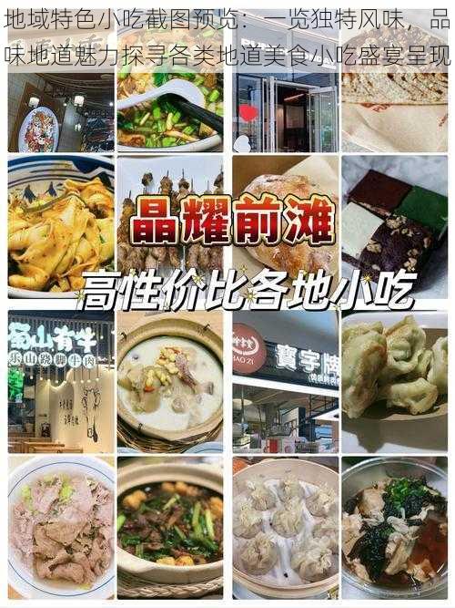 地域特色小吃截图预览：一览独特风味，品味地道魅力探寻各类地道美食小吃盛宴呈现