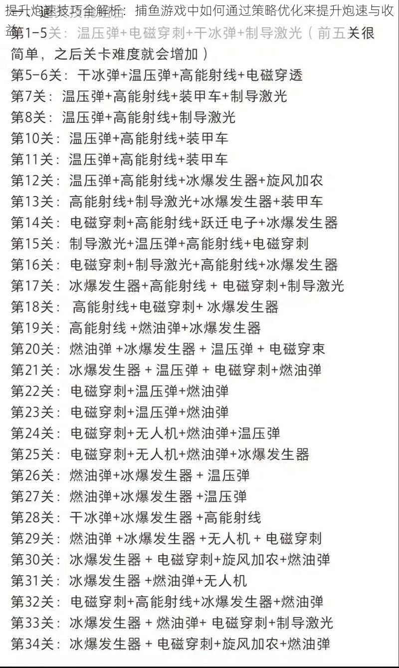 提升炮速技巧全解析：捕鱼游戏中如何通过策略优化来提升炮速与收益