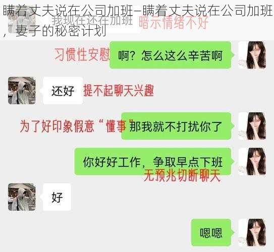 瞒着丈夫说在公司加班—瞒着丈夫说在公司加班，妻子的秘密计划