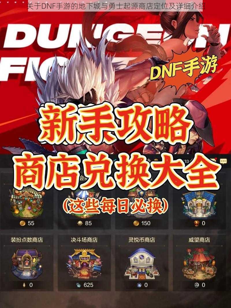 关于DNF手游的地下城与勇士起源商店定位及详细介绍