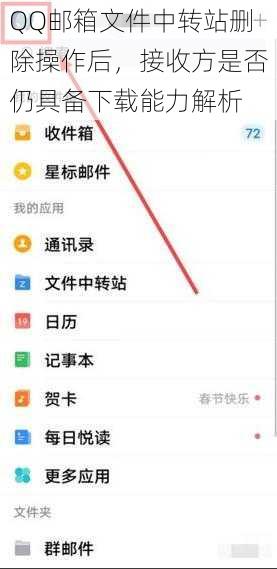 QQ邮箱文件中转站删除操作后，接收方是否仍具备下载能力解析