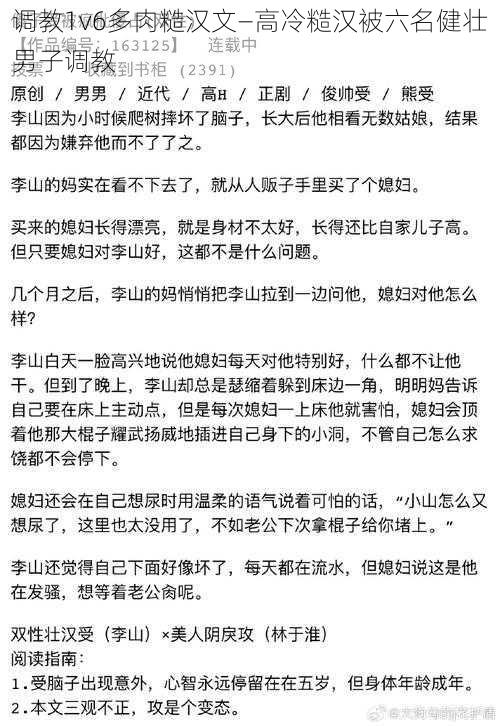 调教1v6多肉糙汉文—高冷糙汉被六名健壮男子调教