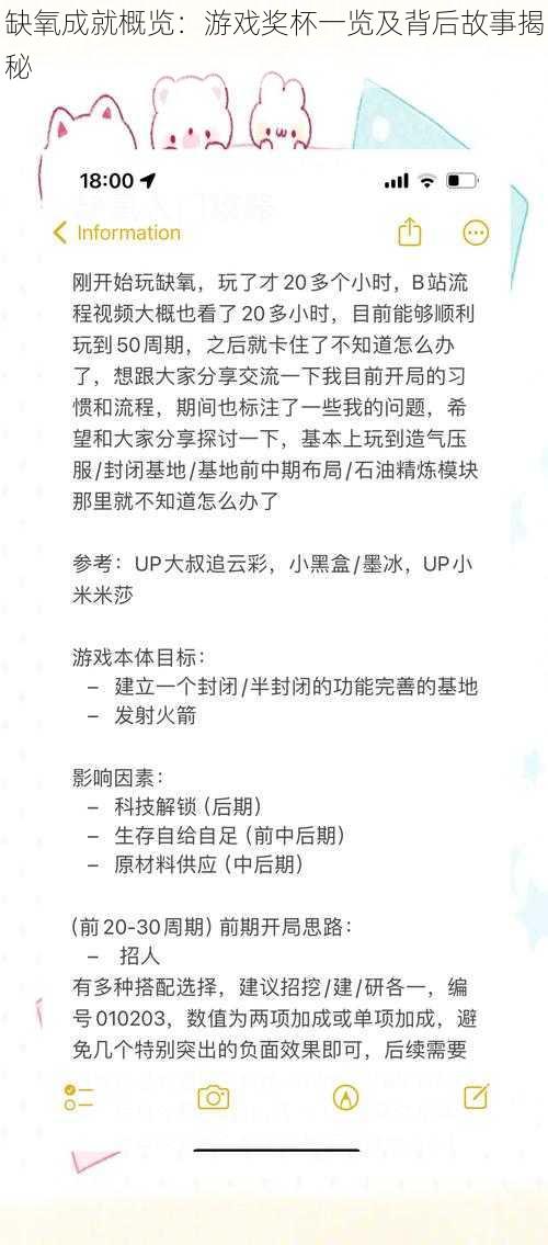 缺氧成就概览：游戏奖杯一览及背后故事揭秘