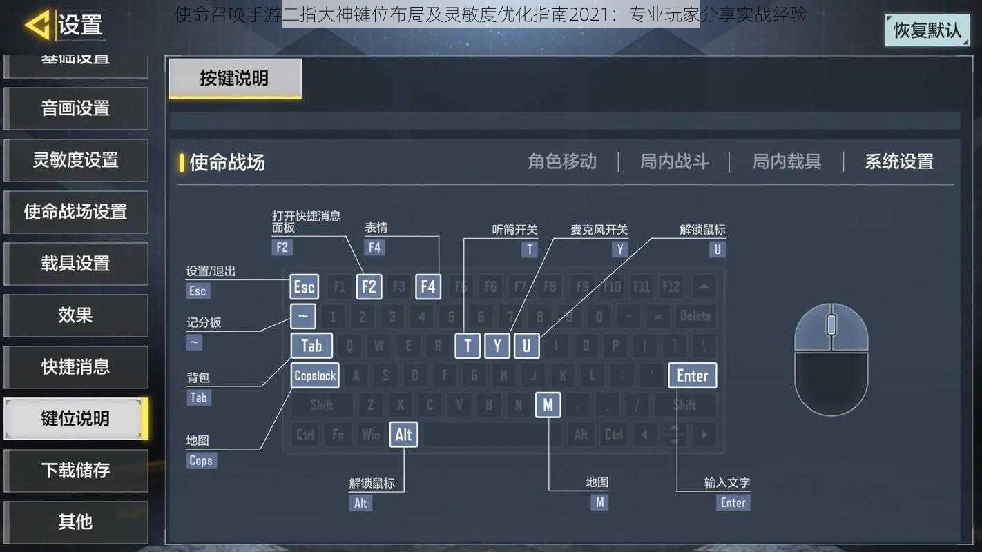 使命召唤手游二指大神键位布局及灵敏度优化指南2021：专业玩家分享实战经验