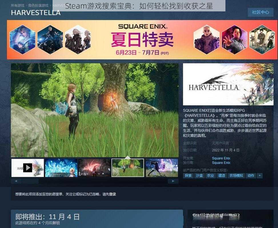 Steam游戏搜索宝典：如何轻松找到收获之星