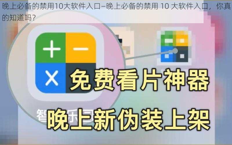 晚上必备的禁用10大软件入口—晚上必备的禁用 10 大软件入口，你真的知道吗？