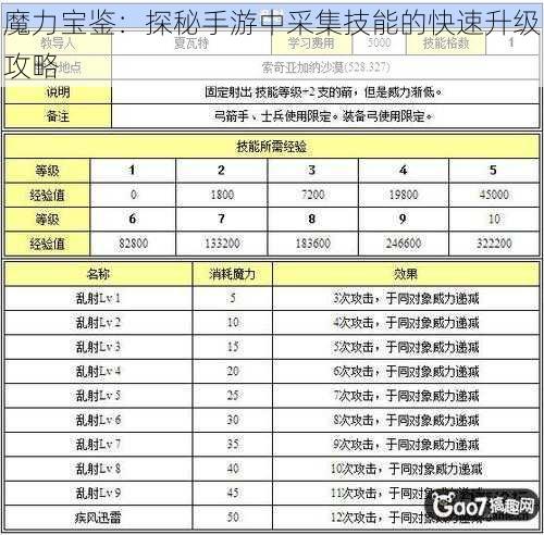 魔力宝鉴：探秘手游中采集技能的快速升级攻略