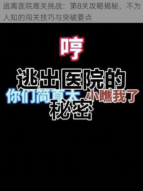 逃离医院难关挑战：第8关攻略揭秘，不为人知的闯关技巧与突破要点