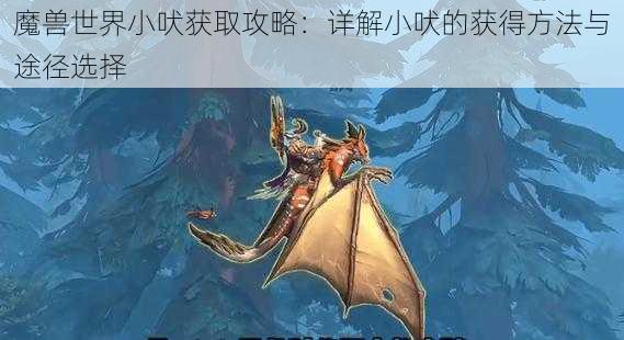 魔兽世界小吠获取攻略：详解小吠的获得方法与途径选择