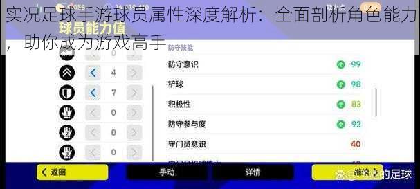 实况足球手游球员属性深度解析：全面剖析角色能力，助你成为游戏高手
