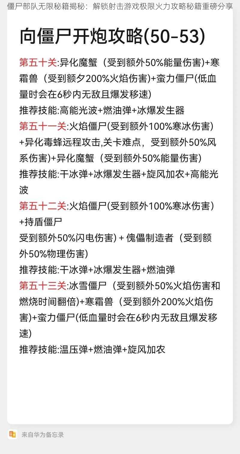 僵尸部队无限秘籍揭秘：解锁射击游戏极限火力攻略秘籍重磅分享