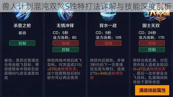 兽人计划混沌双煞S独特打法详解与技能深度剖析