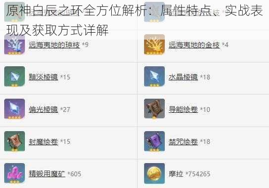 原神白辰之环全方位解析：属性特点、实战表现及获取方式详解